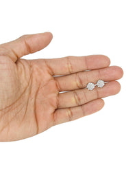 Mens Stud Diamond Earrings | 0.6 Carats 14K White Gold