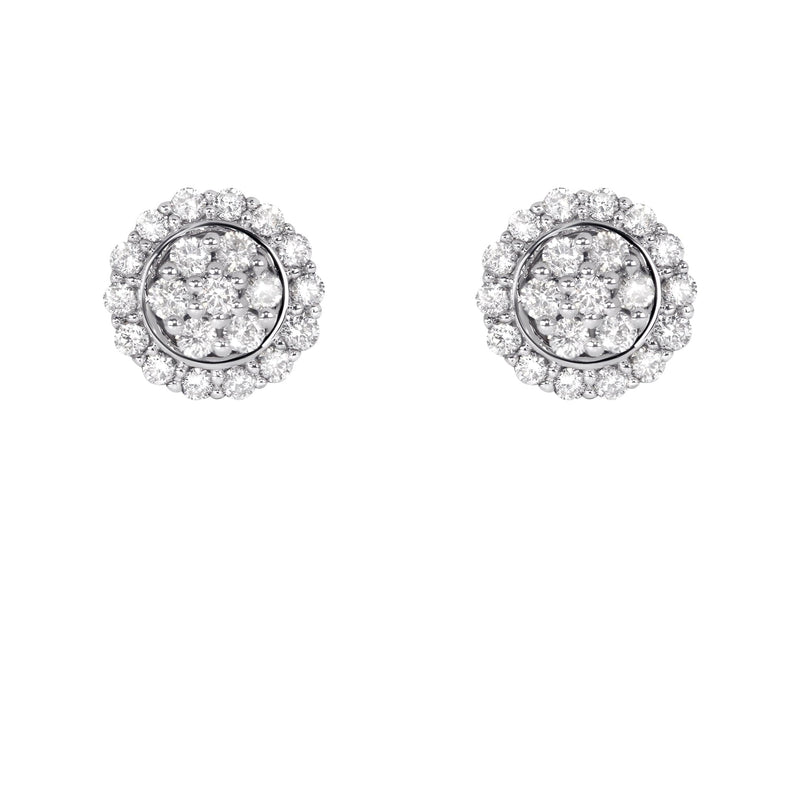 Mens Stud Diamond Earrings | 0.61 Carats 14K White Gold