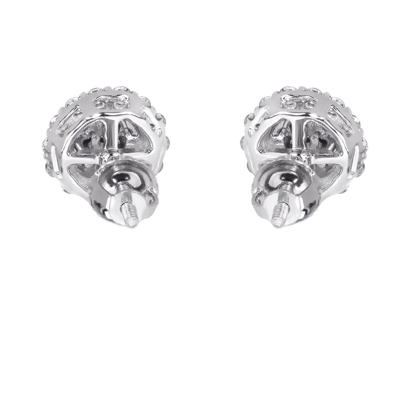 Mens Stud Diamond Earrings | 0.61 Carats 14K White Gold