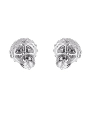 Mens Stud Diamond Earrings | 0.61 Carats 14K White Gold