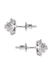 Mens Stud Diamond Earrings | 0.61 Carats 14K White Gold