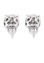 Mens Stud Diamond Earrings | 0.6 Carats 14K White Gold