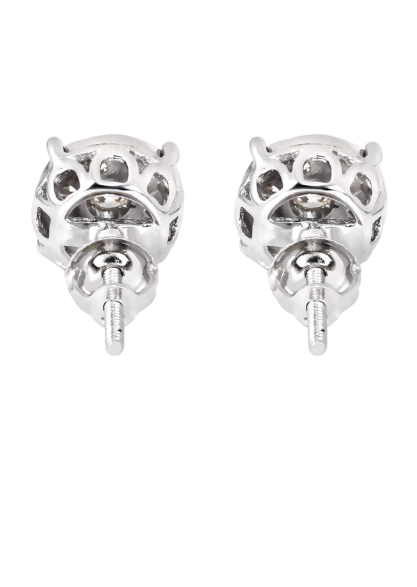 Mens Stud Diamond Earrings | 0.6 Carats 14K White Gold