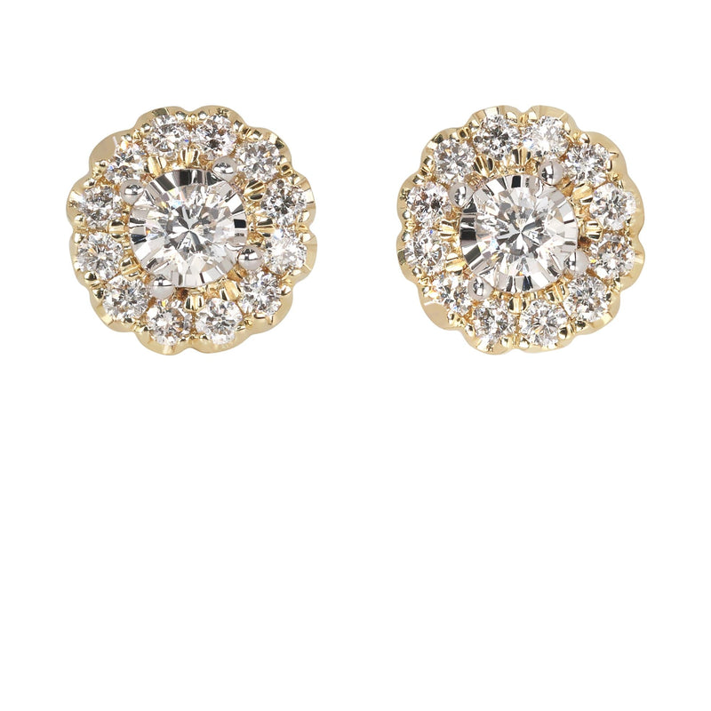 Mens Stud Diamond Earrings | 0.67 Carats 14K Yellow Gold