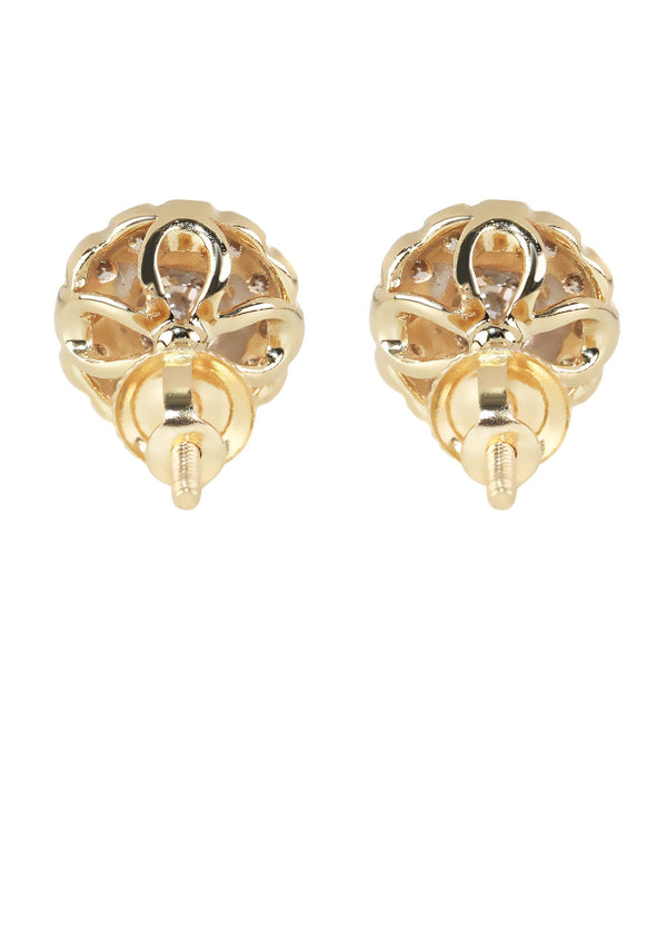 Mens Stud Diamond Earrings | 0.67 Carats 14K Yellow Gold