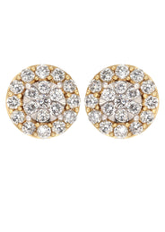 Mens Stud Diamond Earrings | 1.1 Carats 14K Yellow Gold