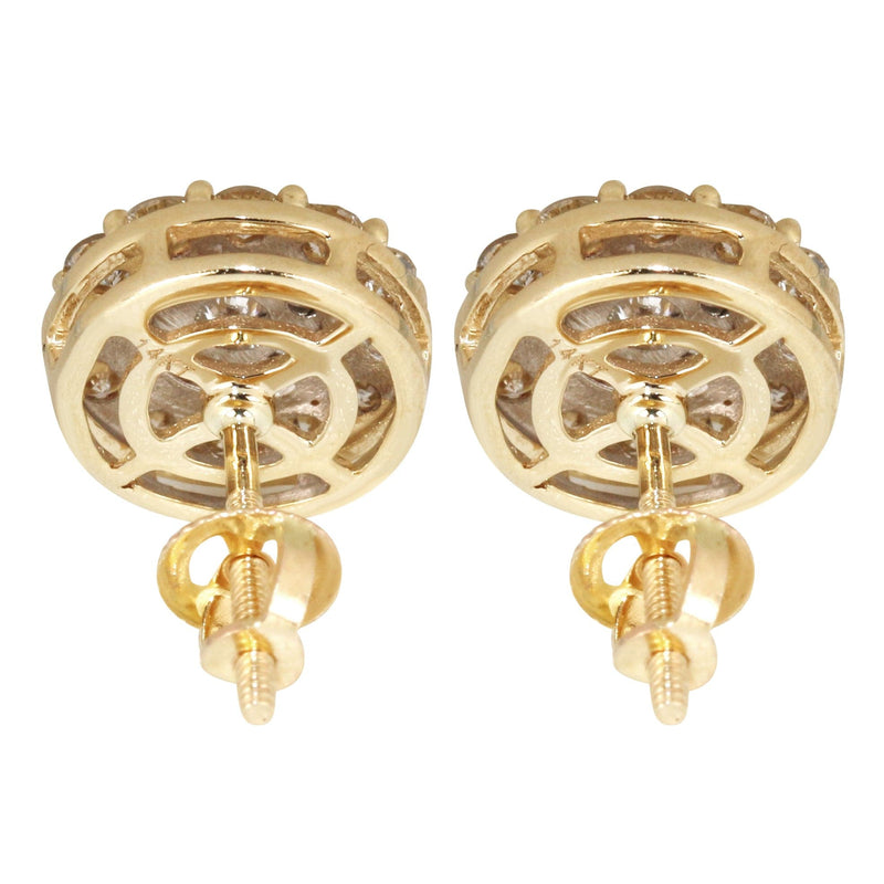 Mens Stud Diamond Earrings | 1.1 Carats 14K Yellow Gold