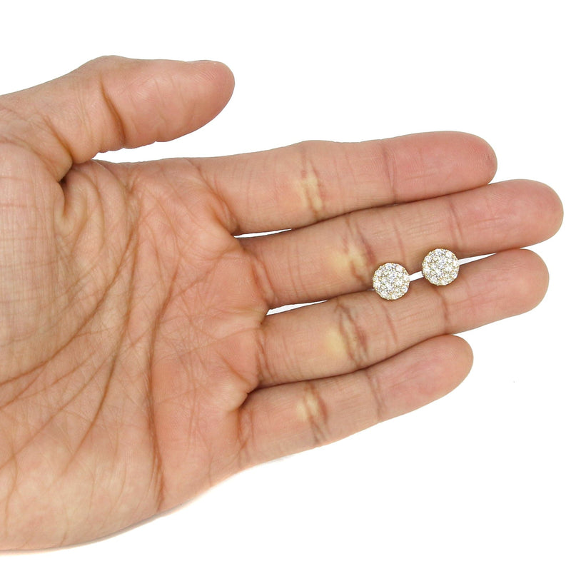 Mens Stud Diamond Earrings | 1.1 Carats 14K Yellow Gold