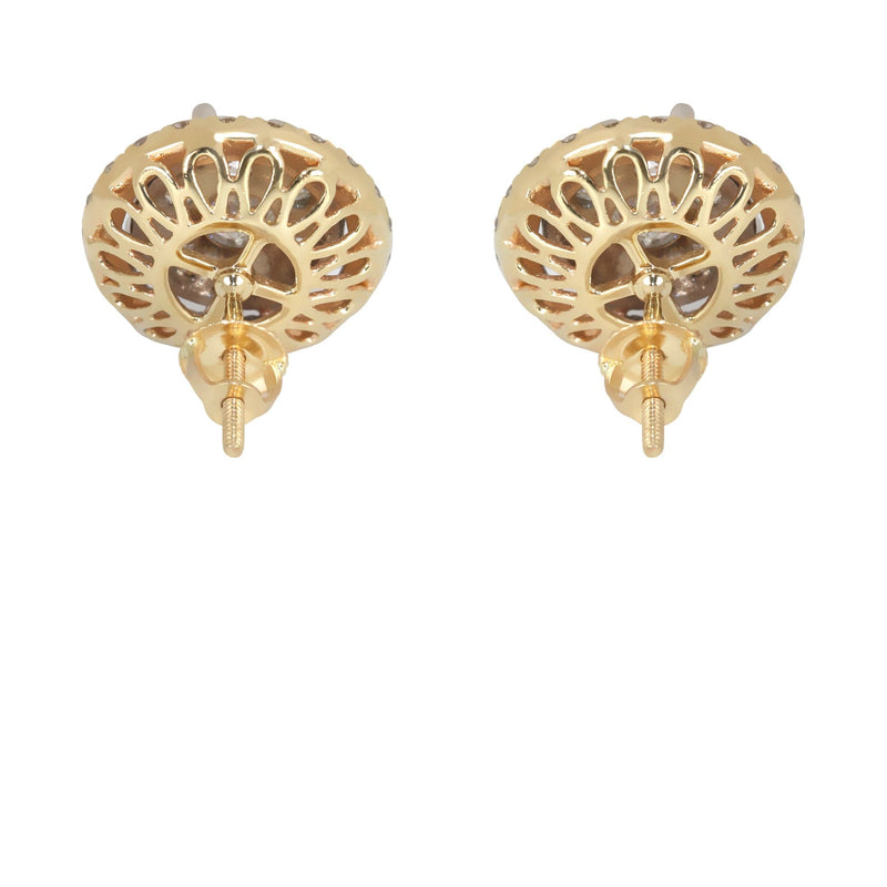Mens Stud Diamond Earrings | 2.55 Carats 14K Yellow Gold