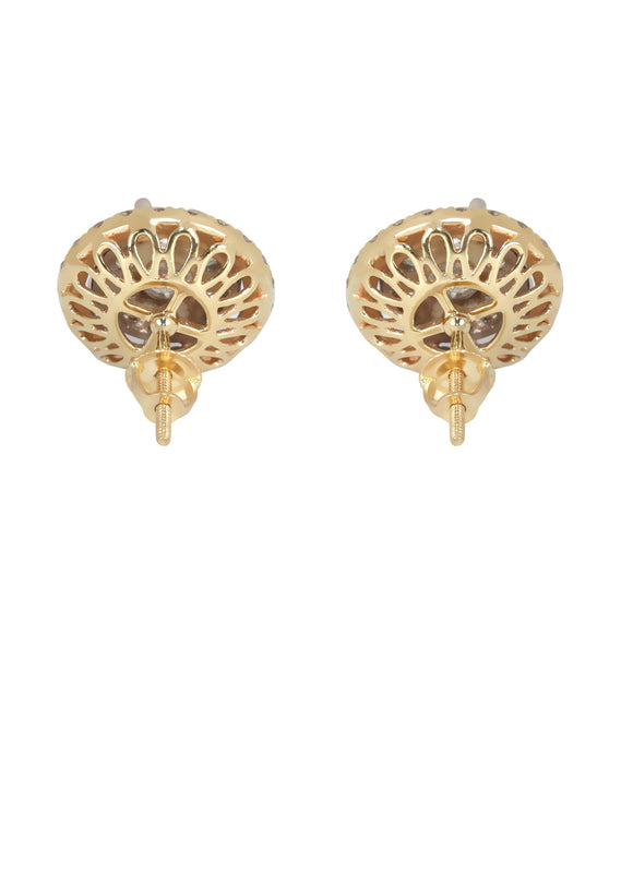 Mens Stud Diamond Earrings | 2.55 Carats 14K Yellow Gold