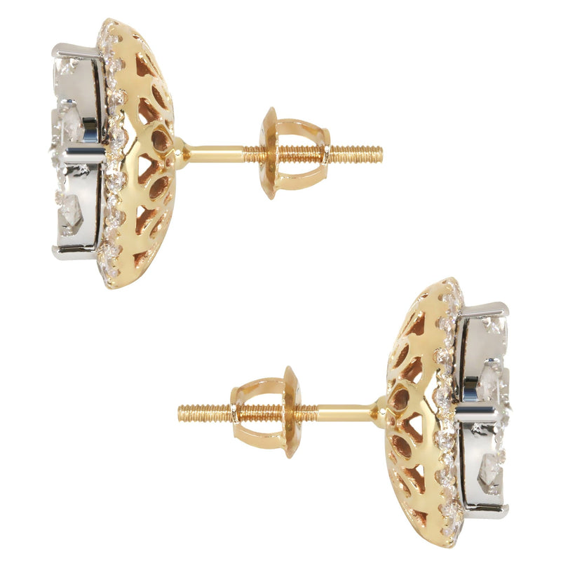 Mens Stud Diamond Earrings | 2.55 Carats 14K Yellow Gold