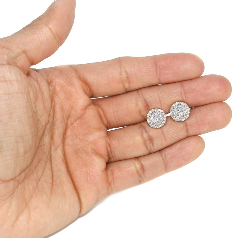 Mens Stud Diamond Earrings | 2.55 Carats 14K Yellow Gold