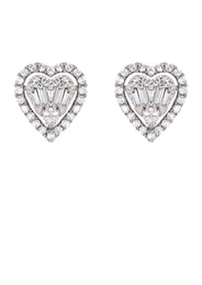 Mens Stud Diamond Earrings | 0.75 Carats 14K White Gold