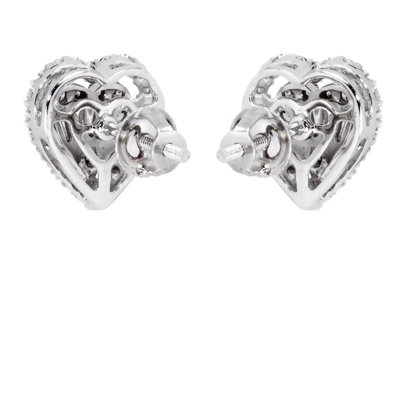 Mens Stud Diamond Earrings | 0.75 Carats 14K White Gold