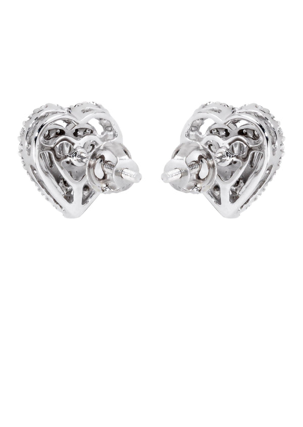 Mens Stud Diamond Earrings | 0.75 Carats 14K White Gold
