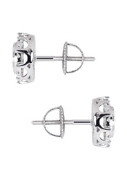 Mens Stud Diamond Earrings | 0.75 Carats 14K White Gold