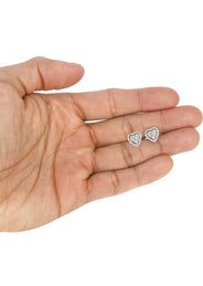 Mens Stud Diamond Earrings | 0.75 Carats 14K White Gold