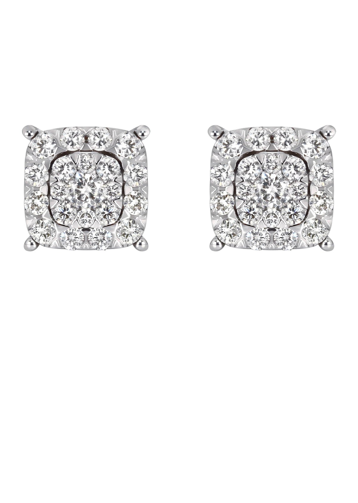 Mens Stud Diamond Earrings | 0.65 Carats 14K White Gold