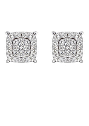 Mens Stud Diamond Earrings | 0.65 Carats 14K White Gold