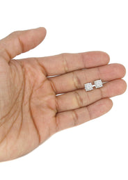 Mens Stud Diamond Earrings | 0.65 Carats 14K White Gold
