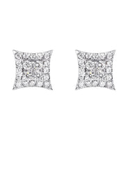 Mens Stud Diamond Earrings | 0.54 Carats 14K White Gold