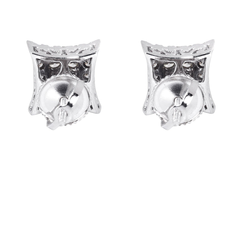 Mens Stud Diamond Earrings | 0.54 Carats 14K White Gold