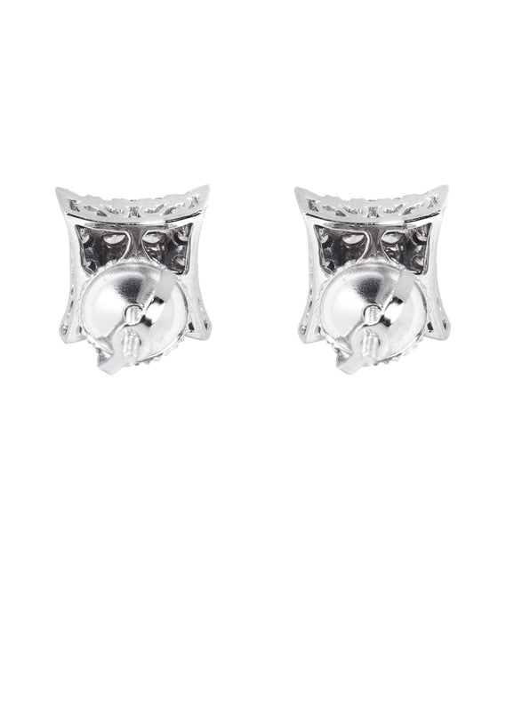 Mens Stud Diamond Earrings | 0.54 Carats 14K White Gold