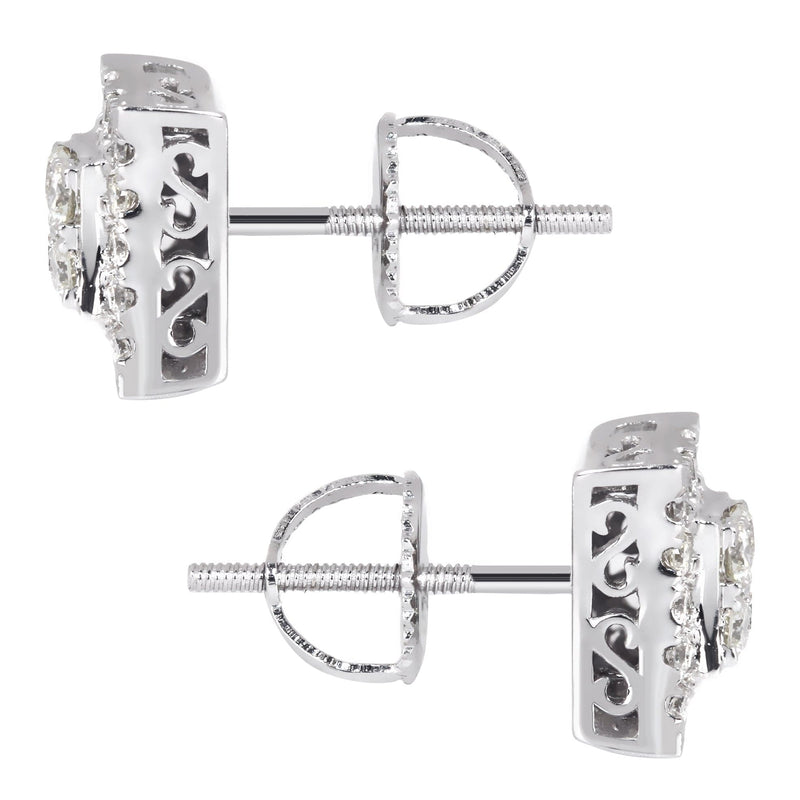 Mens Stud Diamond Earrings | 0.54 Carats 14K White Gold