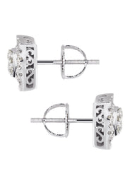 Mens Stud Diamond Earrings | 0.54 Carats 14K White Gold