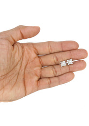 Mens Stud Diamond Earrings | 0.54 Carats 14K White Gold