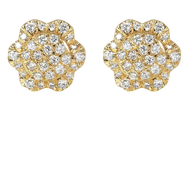 Mens Stud Diamond Earrings | 0.54 Carats 14K Yellow Gold