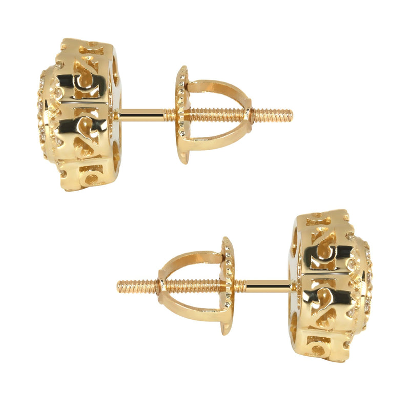 Mens Stud Diamond Earrings | 0.54 Carats 14K Yellow Gold