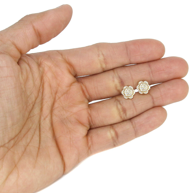 Mens Stud Diamond Earrings | 0.54 Carats 14K Yellow Gold