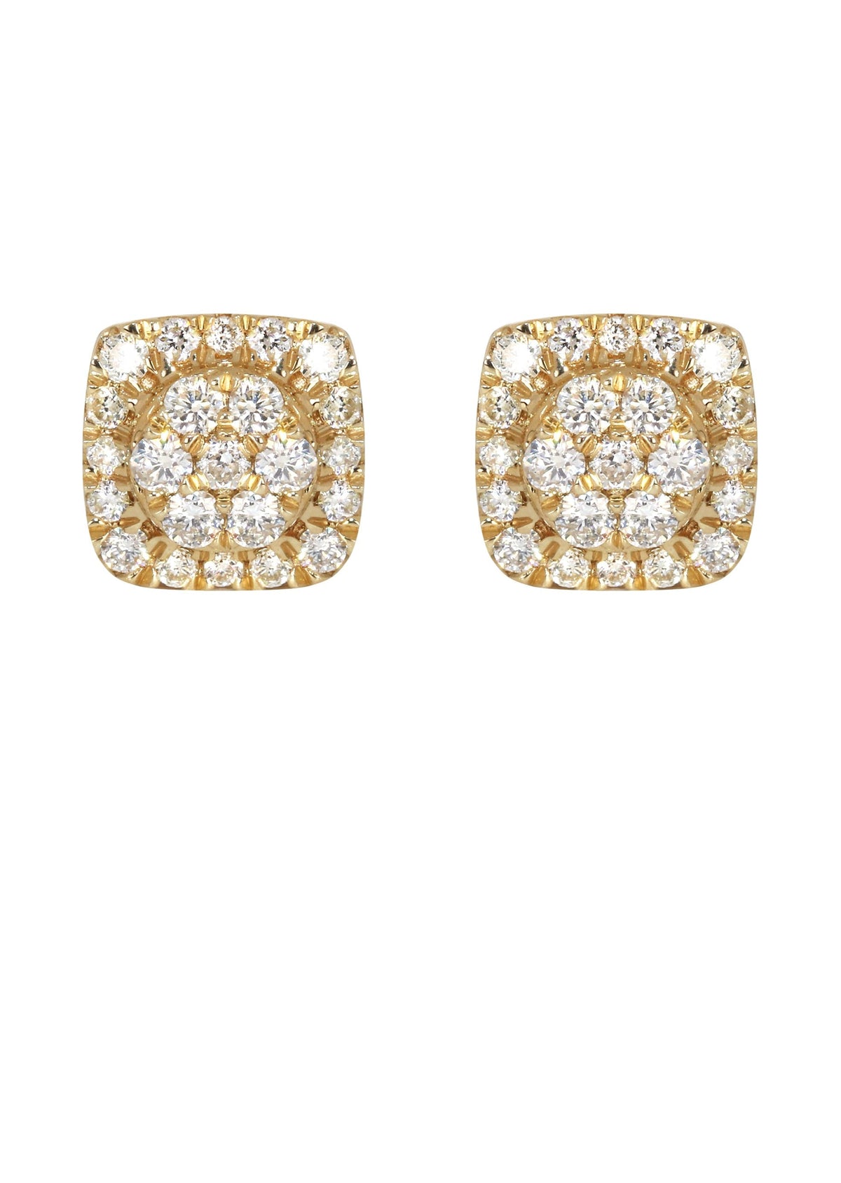 Mens Stud Diamond Earrings | 0.56 Carats 14K Yellow Gold