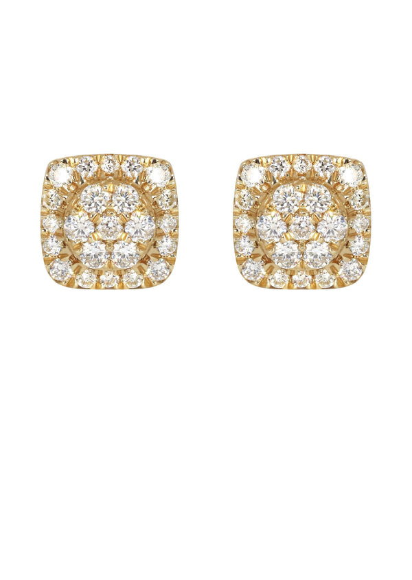 Mens Stud Diamond Earrings | 0.56 Carats 14K Yellow Gold
