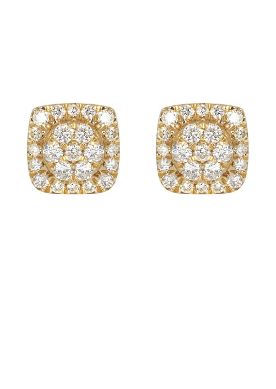 Mens Stud Diamond Earrings | 0.56 Carats 14K Yellow Gold