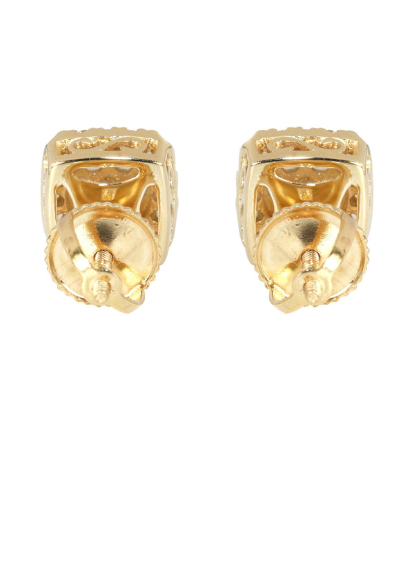 Mens Stud Diamond Earrings | 0.56 Carats 14K Yellow Gold