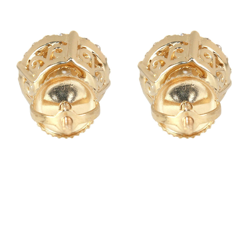 Mens Stud Diamond Earrings | 0.85 Carats 14K Yellow Gold