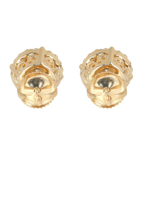 Mens Stud Diamond Earrings | 0.85 Carats 14K Yellow Gold