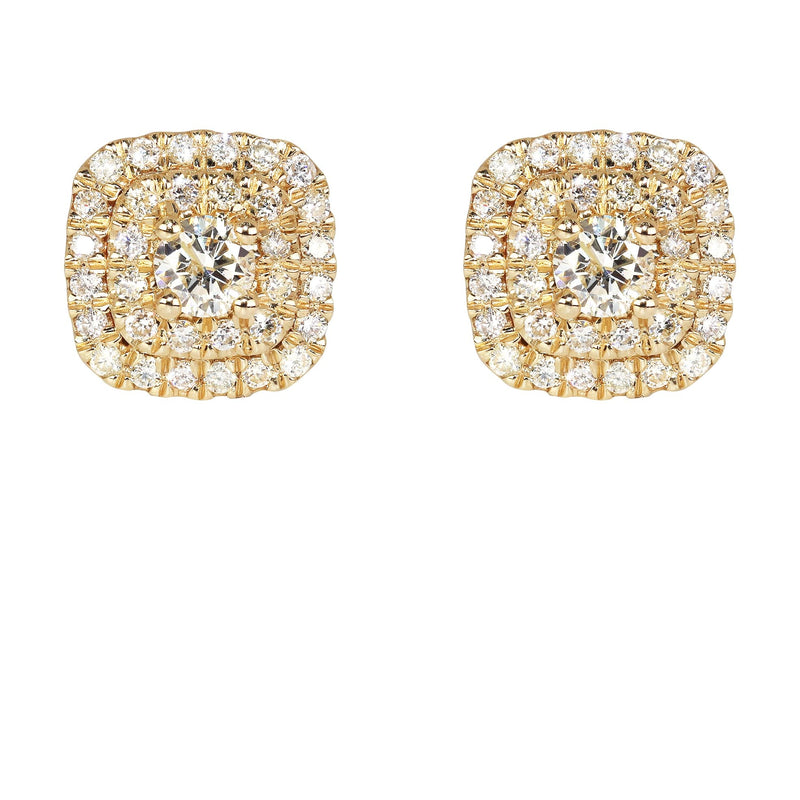 Mens Stud Diamond Earrings | 0.8 Carats 14K Yellow Gold