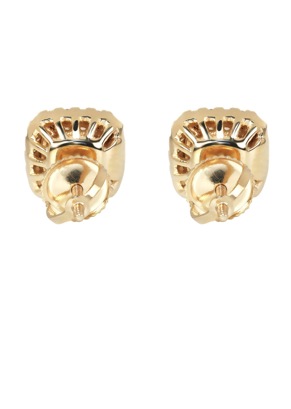 Mens Stud Diamond Earrings | 0.8 Carats 14K Yellow Gold