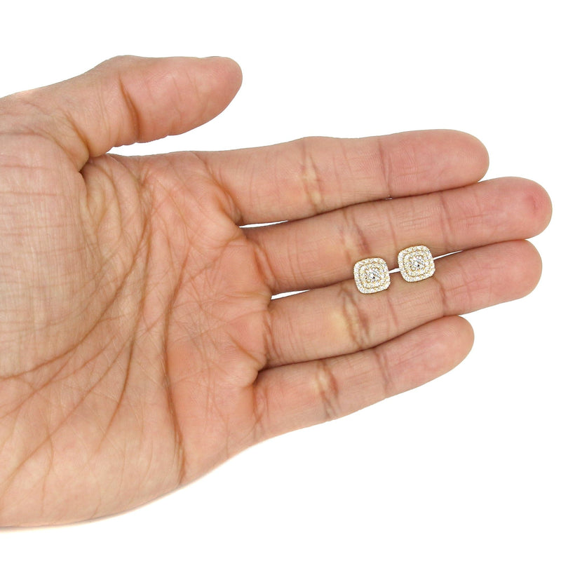 Mens Stud Diamond Earrings | 0.8 Carats 14K Yellow Gold