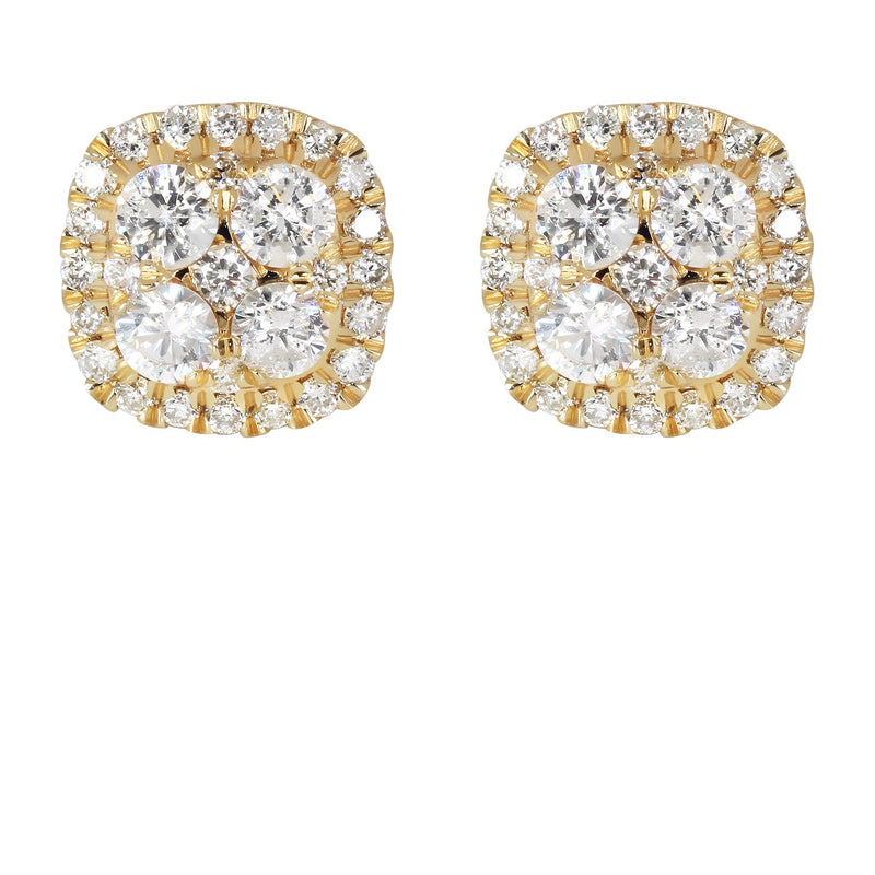 Mens Stud Diamond Earrings | 0.95 Carats 14K Yellow Gold