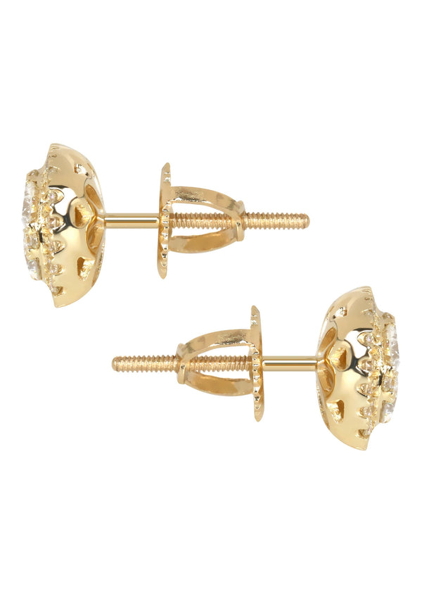Mens Stud Diamond Earrings | 0.95 Carats 14K Yellow Gold