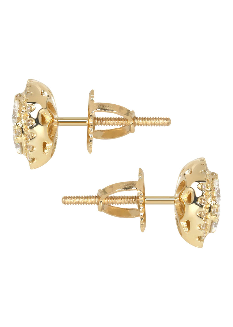 Mens Stud Diamond Earrings | 0.95 Carats 14K Yellow Gold