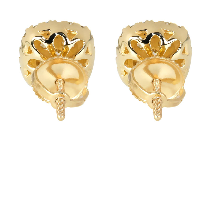 Mens Stud Diamond Earrings | 0.95 Carats 14K Yellow Gold