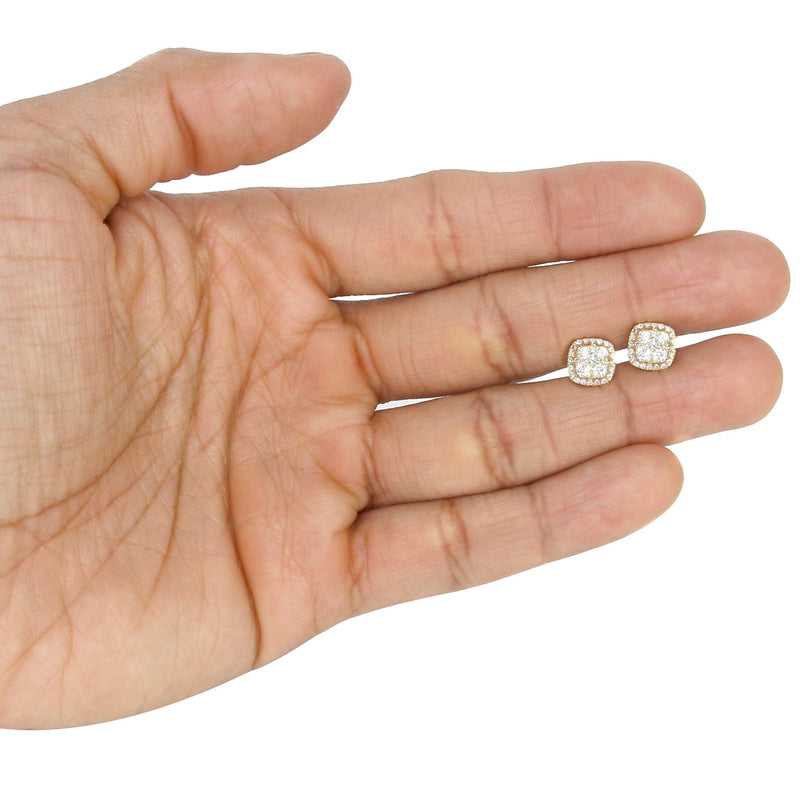 Mens Stud Diamond Earrings | 0.95 Carats 14K Yellow Gold