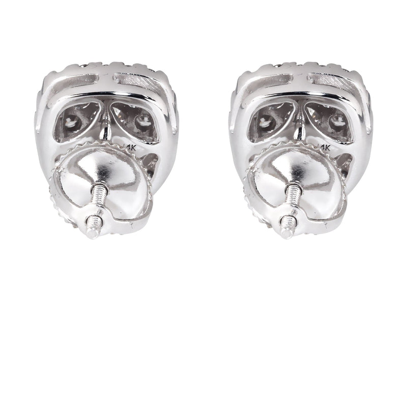 Mens Stud Diamond Earrings | 0.75 Carats 14K White Gold