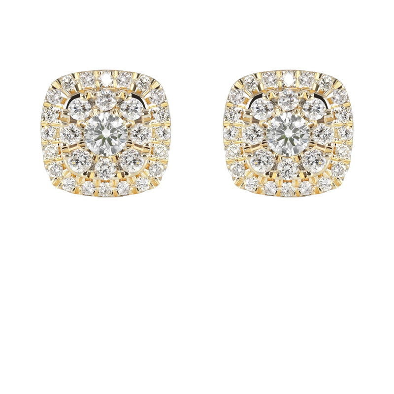 Mens Stud Diamond Earrings | 0.75 Carats 14K Yellow Gold