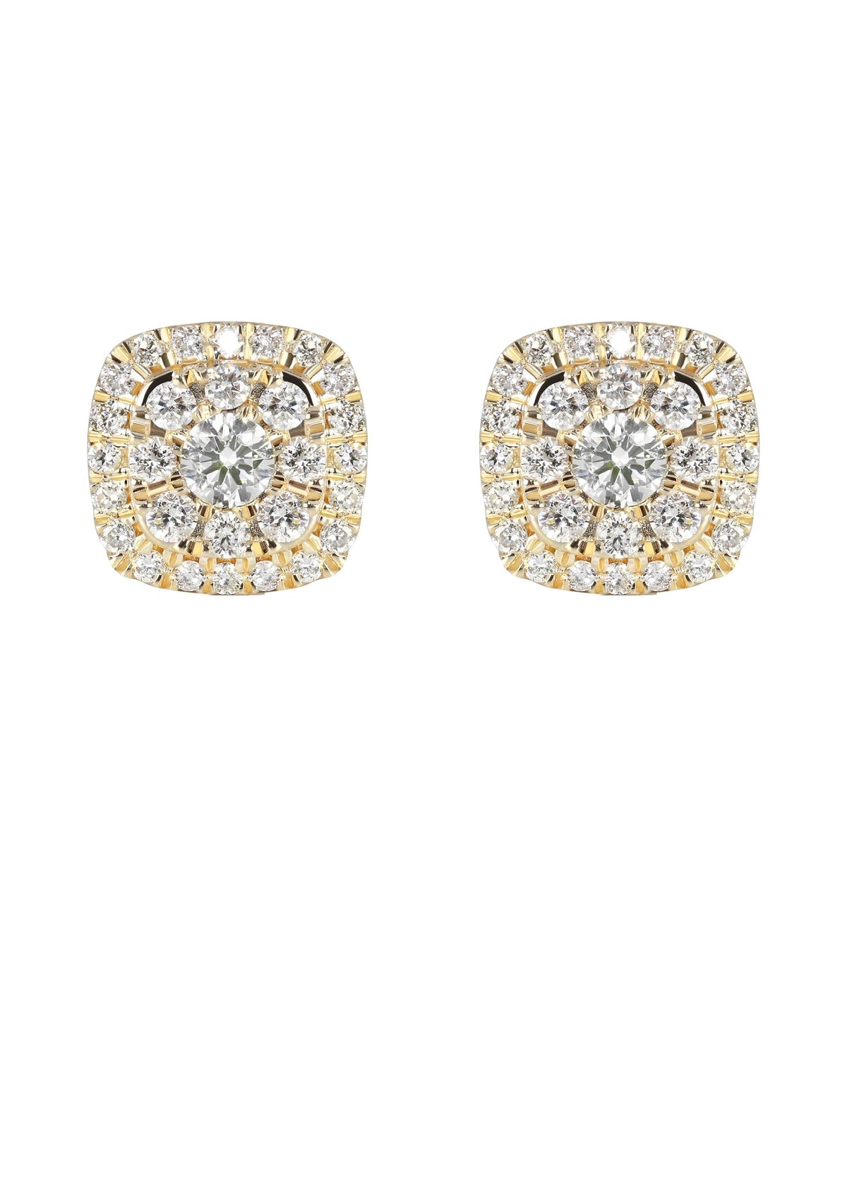 Mens Stud Diamond Earrings | 0.75 Carats 14K Yellow Gold